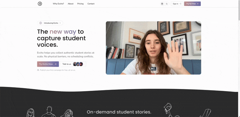 A walk through of Eccho's features in launched product from manager's end.